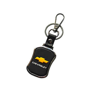 Брелок з логотипом авто Chevrolet, карабін та кільце, металевий софт тач