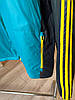 Куртка Adidas чоловіча на синтепоні синьо-чорна з жовтими вставками, фото 3