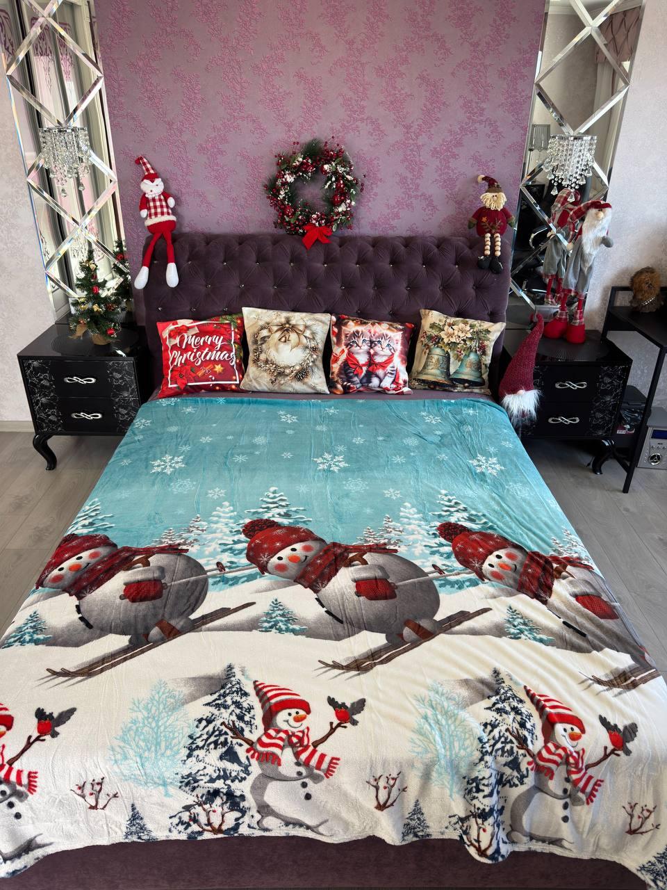 Новорічний плед із мікрофібри євро 200*230, фото 1