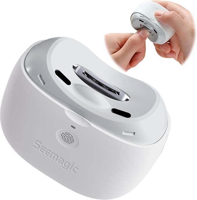 Seemagic - Електричні кусачки для нігтів для дорослих та дітей і світлодіодним підсвічуванням та 2 швидкостями, фото 1