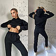 Теплий жіночий костюм Модель: 1452-308 Тканина: тринитка на флісі Кольори: чорний, сірий, лаванда, трава, малина, фото 8