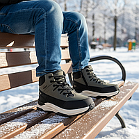 Зимове дитяче взуття, дутики, спортивні черевички, термоботки на овчині на хлопчиків на липучці. Розмір: 33-38