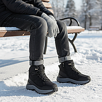 Зимове дитяче взуття, дутики, спортивні черевички, термоботки на овчині на хлопчиків на липучці. Розмір: 32-37