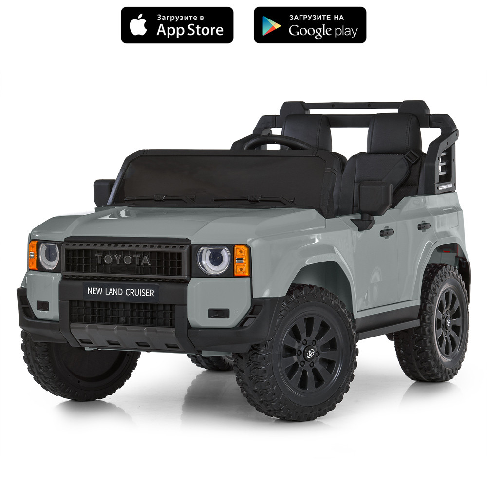 Двомісний дитячий електромобіль M 6280 EBLR-11 Toyota Land Cruiser, сірий, фото 1