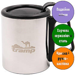 Термокухоль Tramp. 0,35л. 10,5х11х11см. Кришка-поїлка. Ручка-засувка. Метал. Термочашка UTRC-020