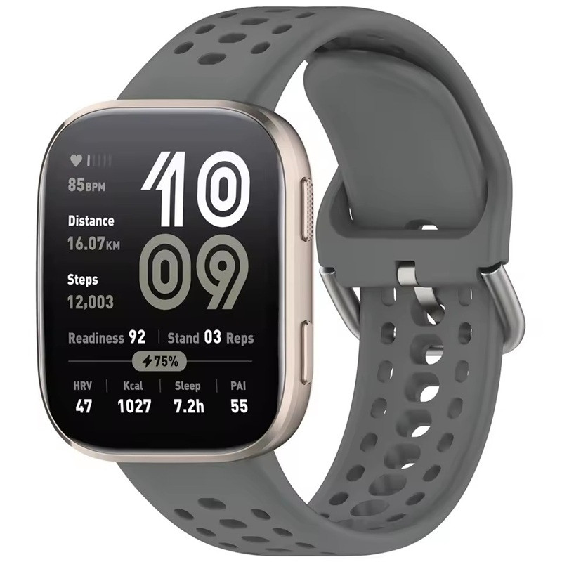 Ремінець силіконовий для годинника Amazfit Bip 6 22 мм сірий, фото 1