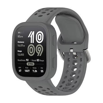 Комплект силіконовий для годинника Amazfit Bip 6 сірий (бампер + ремінець 22 мм)