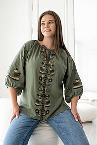 Жіноча сорочка вишиванка з вишивкою аплікацією MKSMV316-808 SEAM