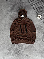Толстовка Armani Exchange коричнева, Чоловіче худі Армані Іксчендж гарної якості, Кофти з об'ємним капюшоном для хлопця