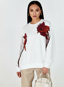 Жіночий світшот «Півні» на манжеті NORA KVITIN MKNK151555