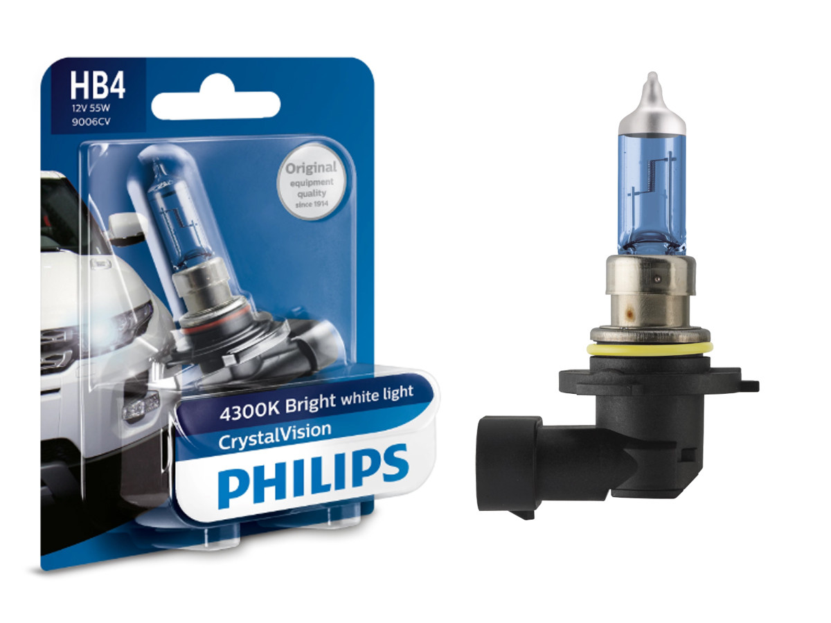 Галогенова лампа PHILIPS 9006CVB1 HB4 55W 12V P22d CrystalVision, фото 1