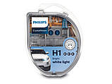 Комплект галогенових ламп PHILIPS 12258CVSM H1 55W 12V P14,5s Crystal Vision + W5W, фото 2