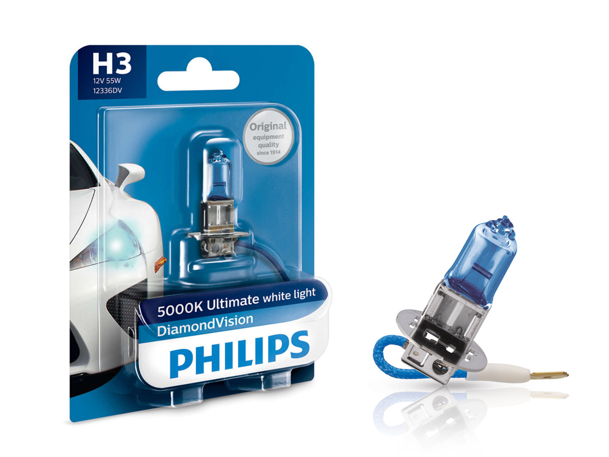 Галогенова лампа PHILIPS 12336DVB1 H3 55W 12V PK22s DiamondVision 1pcs. blister, фото 1