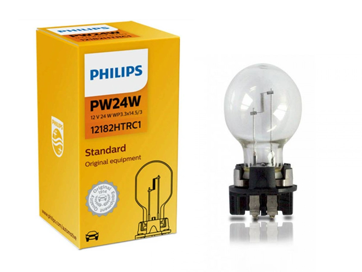Галогенова лампа PHILIPS 12182HTRC1 HiPerVision PW24W 12V 24W WP3.3x14.5/4, фото 1