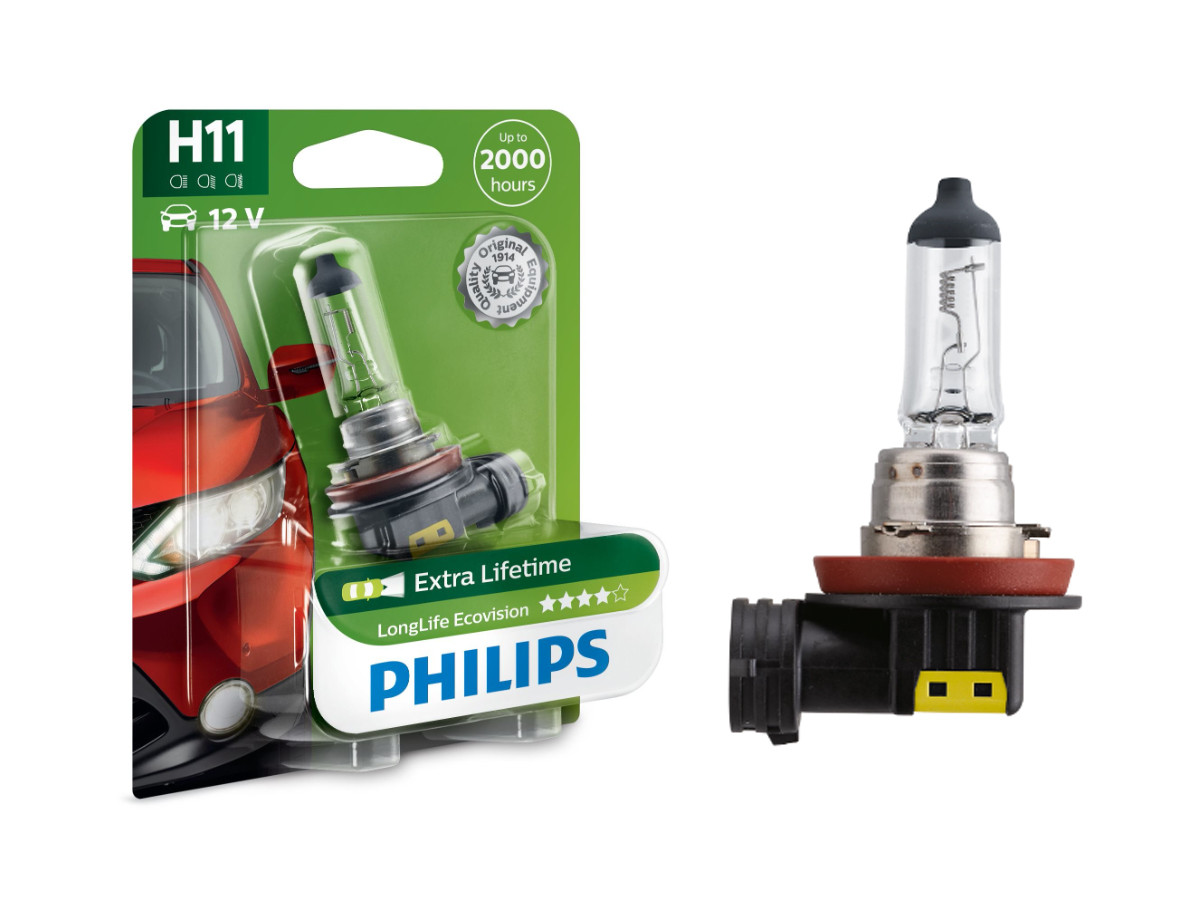 Галогенова лампа PHILIPS 12362LLECOB1 H11 55W 12V PGJ19-2 LLECO, фото 1