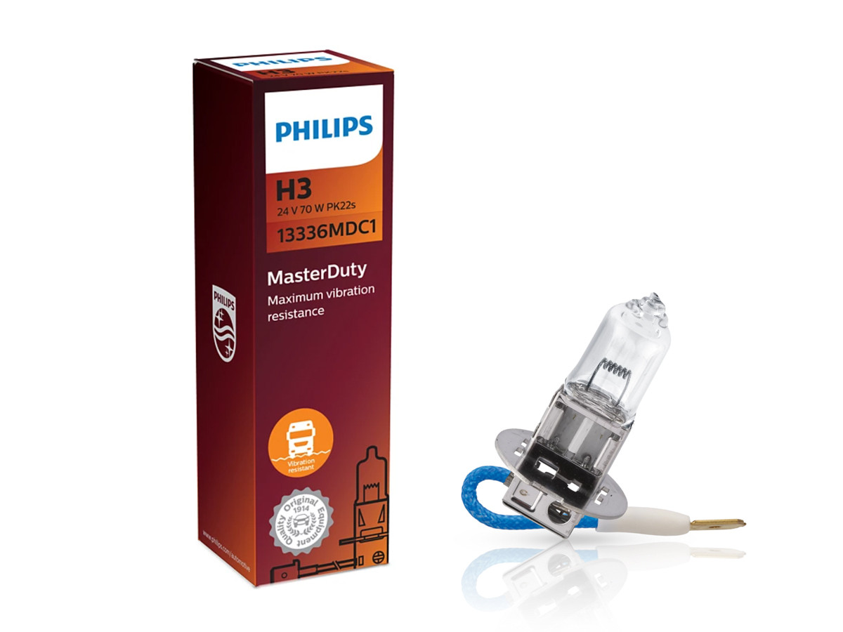 Галогенова лампа PHILIPS 13336MDC1 H3 70W 24V PK22s MasterDuty, фото 1