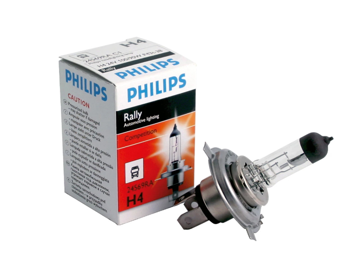 Галогенова лампа PHILIPS 24569RAC1 H4 100/90W 24V P43t Rally, фото 1