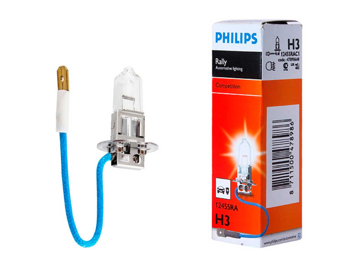 Галогенова лампа PHILIPS 12455RAC1 H3 100W 12V PK22s Rally, фото 1