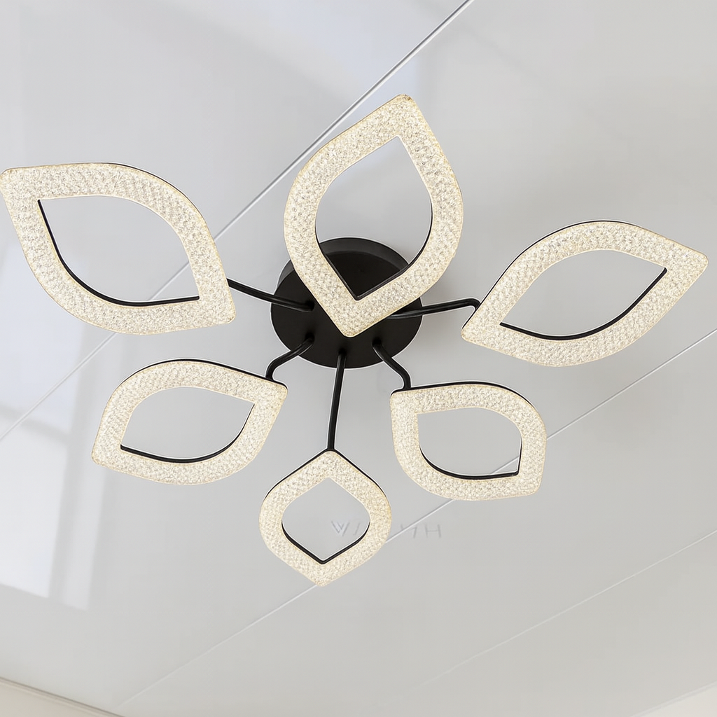 Сучасна світлодіодна люстра з пультом SVET 96W до 20 м² колір Чорний SC-6624/3+3C BK, фото 1