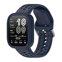 Комплект силіконовий для годинника Amazfit Bip 6 темно-синій (бампер + ремінець 22 мм)