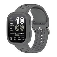 Комплект силіконовий для годинника Amazfit Bip 6 сірий (бампер + ремінець 22 мм)