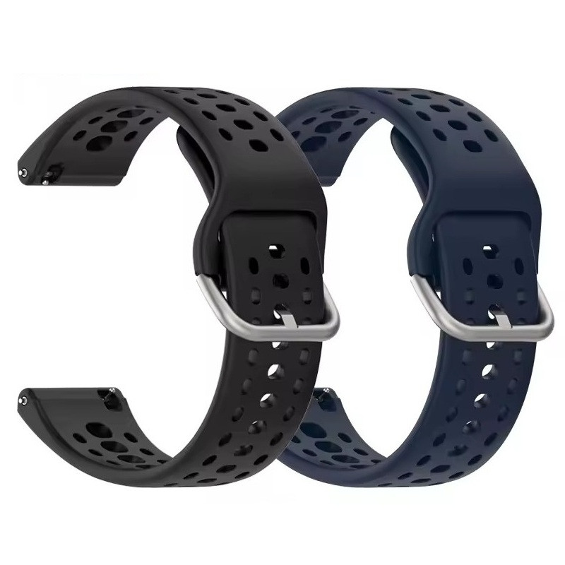 Комплект ремінців для годинника Amazfit Bip 6 22 мм чорний + темно-синій, фото 1