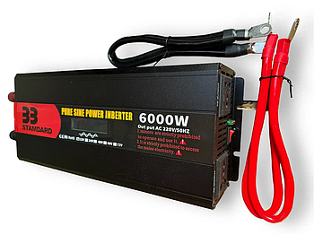 ІНВЕРТОР З ДИСПЛЕЄМ 6000W 12V З СИНУСОМ, 33 STANDART
