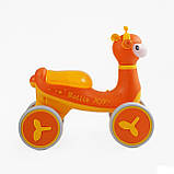 Дитячий біговел 1.5-3 роки JOY JS-77300 чотирьохколісний пластикова рама підсвітка українське озвучування Помаранчевий, фото 4