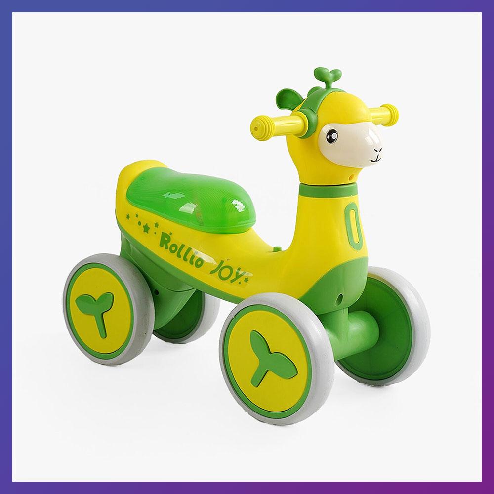 Дитячий біговел 1.5-3 роки JOY JS-69011 чотирьохколісний пластикова рама підсвітка українське озвучування Зелений, фото 1