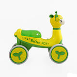 Дитячий біговел 1.5-3 роки JOY JS-69011 чотирьохколісний пластикова рама підсвітка українське озвучування Зелений, фото 3