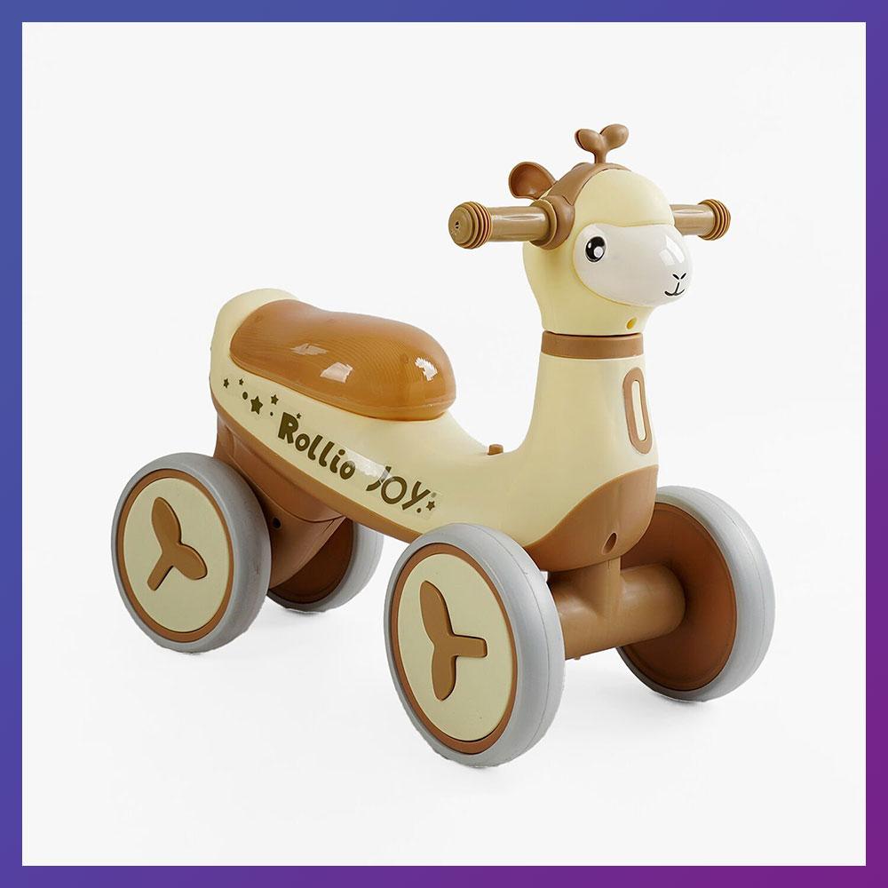 Дитячий біговел 1.5-3 роки JOY JS-31245 чотирьохколісний пластикова рама підсвітка українське озвучування Коричневий, фото 1