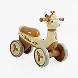 Дитячий біговел 1.5-3 роки JOY JS-31245 чотирьохколісний пластикова рама підсвітка українське озвучування Коричневий, фото 2