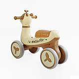 Дитячий біговел 1.5-3 роки JOY JS-31245 чотирьохколісний пластикова рама підсвітка українське озвучування Коричневий, фото 3