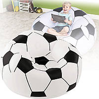 Надувне велюрове крісло-груша 114х112х71 см у вигляді Футбольного М'яча Bestway 75010 Крісло для дому та тераси