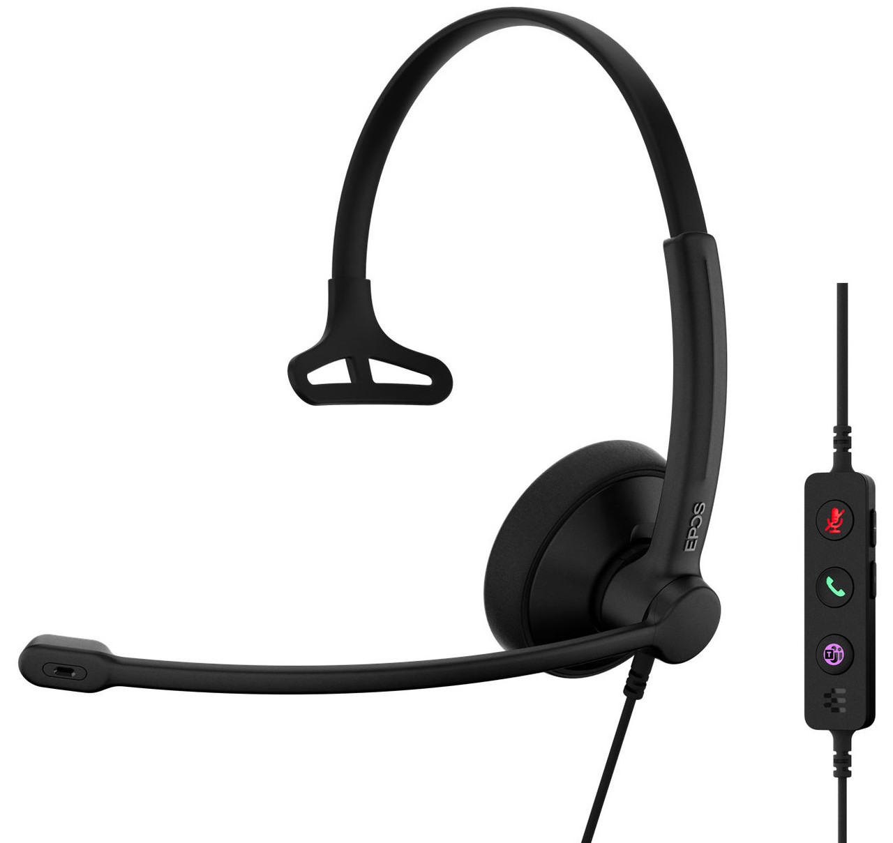 Гарнітура комп'ютерна моно On-Ear EPOS IMPACT 100 MS, USB C + A, Microsoft Teams, односпрямований, 2м, Чорний, фото 1