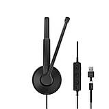 Гарнітура комп'ютерна моно On-Ear EPOS IMPACT 100 MS, USB C + A, Microsoft Teams, односпрямований, 2м, Чорний, фото 7