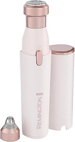 Тример Remington, для носа та вухі бороди , мережа+акум., насадок-2, сталь, рожевий