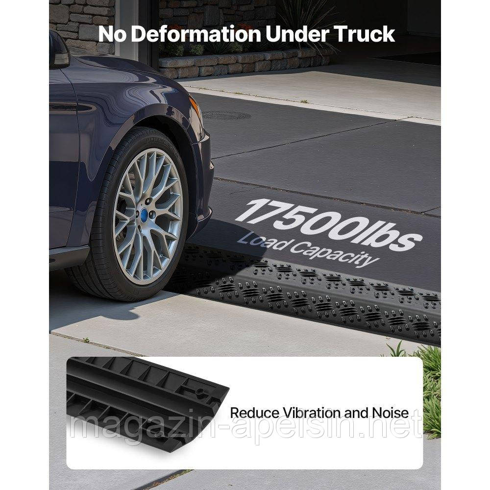 Захист кабелю VEVOR 975 мм, вантажопідйомність 7938 кг/вісь, надміцний захист кабелю з поліпропілену, захист від спотикання,