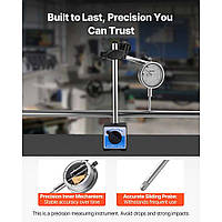 Індикатор циферблатний VEVOR, точність 0,03 мм, діапазон вимірювання 0-25,4 мм, великий циферблат, легко читається, професійний