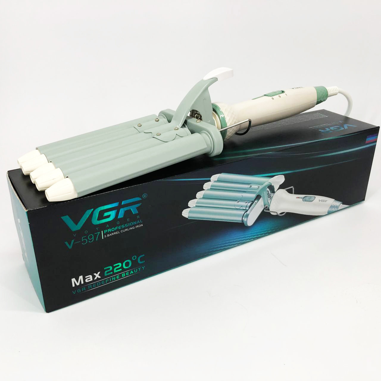 Щипці для завивки волосся портативні VGR V-597, Плойка для завивки з насадками Праска волосся PM-41, фото 1