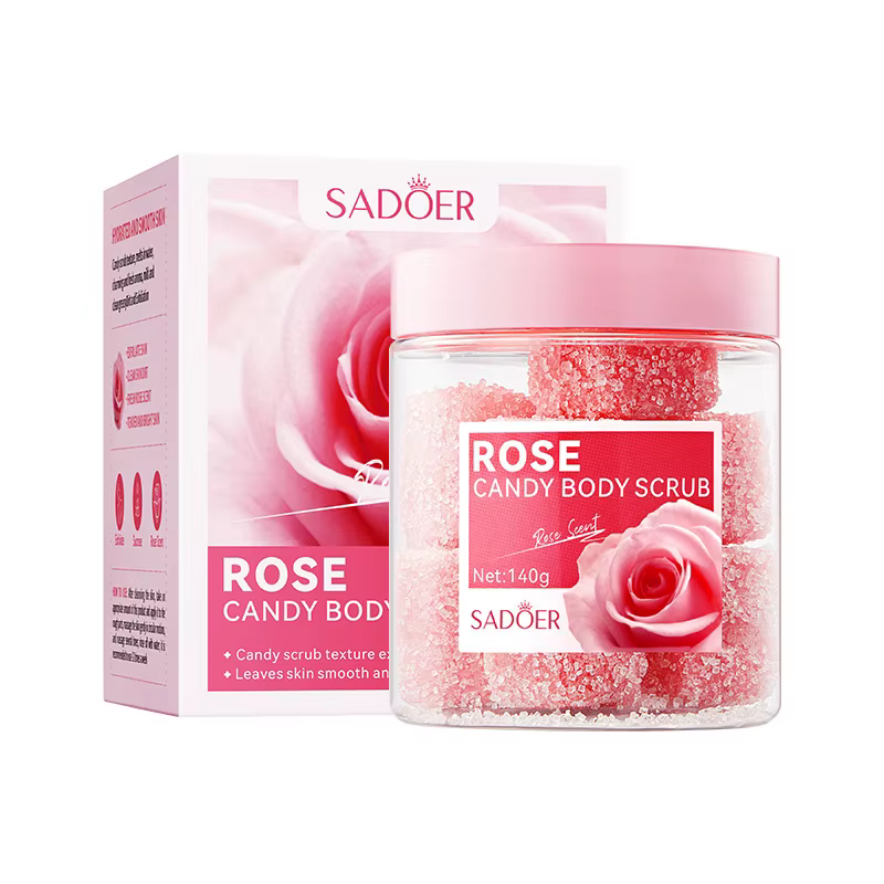 Скраб цукровий у кульках для тіла SADOER Rose Candy 140 г, фото 1