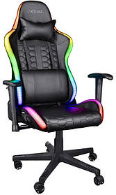 Крісло Trust GXT 716 Rizza, ПУ шкіра, 3D-Armrests, RGB, чорний
