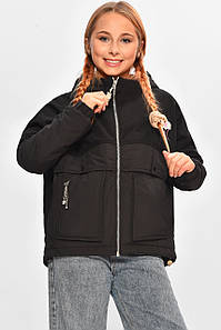 Куртка дитяча для дівчинки демісезонна чорного кольору 206681P