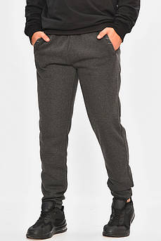 Спортивні штани чоловічі на флісі темно-сірого кольору 207130M