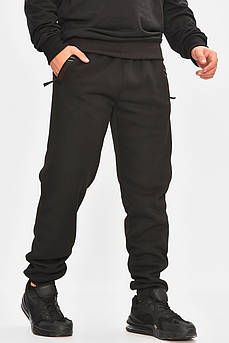 Спортивні штани чоловічі на флісі чорного кольору 207133M