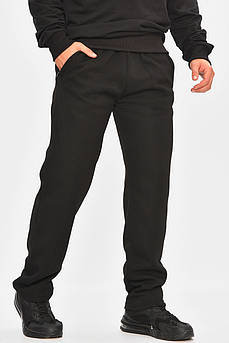 Спортивні штани чоловічі на флісі чорного кольору 207135M