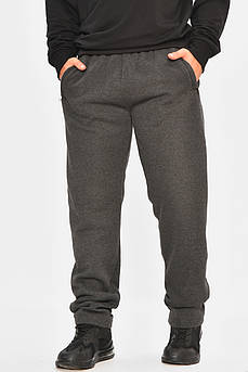 Спортивні штани чоловічі на флісі темно-сірого кольору 207136M