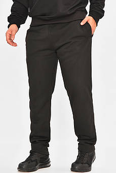 Спортивні штани чоловічі на флісі чорного кольору 207176M