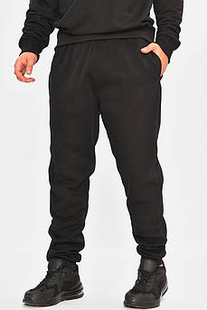 Спортивні штани чоловічі на флісі чорного кольору 207178M