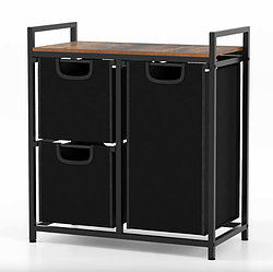 Кошик для білизни Costway Nordi 58 л в стилі Loft чорний smart